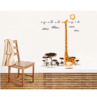  Africa The Serengeti Giraffes and Elephants Wall Decal